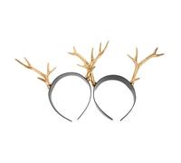 LIGIGWASH 2pcs Deer Antler Headband Sparkly Horn Costume Hair Hoop for Christmas Party Realistic Antler Headpiece Festive Holiday Reindeer Headwear