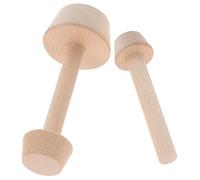 LIGIGWASH 2pcs Double-Ended Wooden Egg Tart Mold with Large and Small Tamper Ends for Mini Muffins and Cakes Pastry Dough Press Baking Tool for Home Bakers