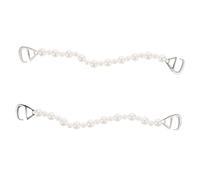 LIGIGWASH 2pcs Elegant Pearl Shoe Charms Plastic Zinc Alloy Shoe Accessories for Clogs Sandals Slippers Easy DIY Attachment Decorative Chains for Birthday Party Favors