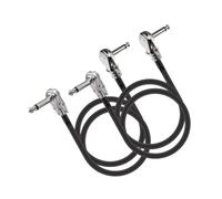 LIGIGWASH 2pcs Flat Guitar Patch Cable with Angled Connectors for Electric Bass and Effect Pedal Audio Instrument Connection Copper PVC Design