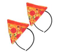 LIGIGWASH 2pcs Halloween Pizza Headband Lightweight Novelty Hair Hoops for Adults Funny Food Party Costume Supplies Festive Headwear for Themed Events and Xmas Celebrations