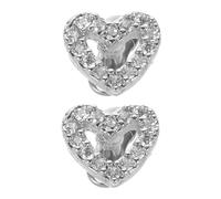 LIGIGWASH 2pcs Heart Shaped Titanium Steel Body Piercing Studs Lightweight and Comfortable Flat Back Earrings for Women Men Sparkling Jewelry for Various Piercing Locations