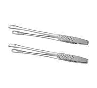 LIGIGWASH 2pcs Japanese Style Stainless Steel BBQ Tongs with Hollow Clamp Heat Resistant Kitchen Serving Tool for Fish Steak Bread and Grilling Rust and Lightweight Design