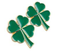 LIGIGWASH 2pcs Lucky Shamrock Brooch Pin Four-leaf Clover Lapel Brooch for Women Chic Portable Leaf Pins Symbolizing Happiness and Fortune for St Patrick Day Party Wedding Birthday