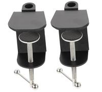 LIGIGWASH 2pcs Metal Base Microphone Holder Adjustable Desk Lamp Clamp for Tabletop Use Multi-function C-shaped Retaining Clip for Desk Mic Setup