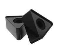 LIGIGWASH 2pcs Microphone Flag Station Triangle Black Mic Desk Stand for Tv Stations Conference Rooms Lightweight Portable Interview Logo Holder
