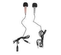 LIGIGWASH 2pcs Miniature Handheld Microphone Set for Singing with Earphones Portable Mini Cell Phone Microphone for Laptop and Mobile Recording for Karaoke and Voice Chat