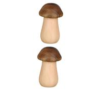 LIGIGWASH 2pcs Mushroom Shaped Wooden Toothpick Box Creative Household Dispenser Stable Desktop Holder for Home Kitchen Storage and Hygiene