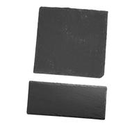LIGIGWASH 2pcs Natural Black Steak Plates Nonslip Bottom, Square and Rectangular Serving Boards Safe for Food Display, for Dining Table or Hotel Use