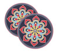 LIGIGWASH 2pcs Non- Singing Bowl Cushion Mat Handmade Embroidered Yoga Sound Bowl Base for Meditation Home Decor Design Elegant Patterns Stable Support for Enhanced Safety