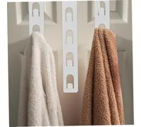 LIGIGWASH 2pcs Over The Door Hooks Prong Towel Hangers White Rack Space Saving Bathroom Organizer for Coats Hats Bags Towels and Small Items