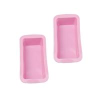LIGIGWASH 2pcs Pink Rectangular Silicone Baking Mold for Bread Cake Mousse Toast Loaf Non Stick DIY Cake Pans Moulds for Homemade Snacks and Desserts Easy to Clean