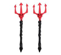 LIGIGWASH 2pcs Plastic Trident Props Simulation Weaponry Plaything for Halloween and Easter Costume Parties, Lightweight, Easy to Store, Red Colour, Creative and Funny Design