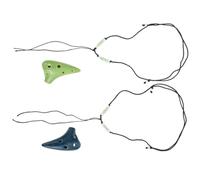 LIGIGWASH 2pcs Portable Mini Ocarina for Ceramic Musical Instruments Green Clear Sound Music for Beginner Wind Players and Early Development Random Color