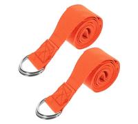 LIGIGWASH 2pcs Professional Yoga Training Bands Orange Stretch Resistance Straps for Flexibility Strength Hip and Weight Training Non-rub Material for Pilates and Bodybuilding Exercises