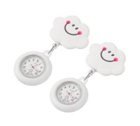 LIGIGWASH 2pcs Retractable Nurse Pocket Watch with Smile Durable Hanging Chest Watch for Staff and Students Wear Resistant Practical Exam Lovely Clothing Accessory Gift