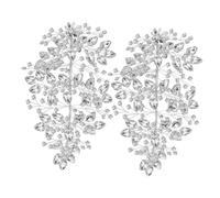 LIGIGWASH 2pcs Rhinestone Bridal Hair Vine Silver Sparkly Wedding Headpiece Elegant Flower Hair Accessories for Women Brides Prom and Comfortable