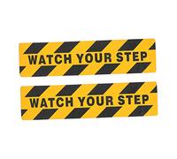 LIGIGWASH 2pcs Slip Stair Tape with Watch Your Step Warning High Visibility Yellow and Black Caution Decals Non Skid Grip Tape for Indoor Outdoor Stairs Steps Factory Floors Safety