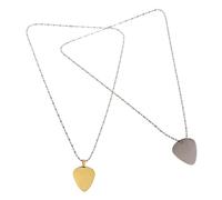 LIGIGWASH 2pcs Stainless Steel Guitar Pick Necklace Musical Instrument Plectrum Pendant for Guitar Players Lightweight Stylish Gift with Brushed and Gold Chains