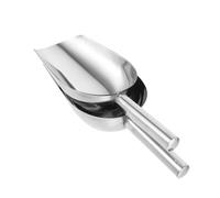 LIGIGWASH 2pcs Stainless Steel Ice and Food Scoops with Ergonomic Handle Wide Use for Flour Grains Bar Canister Scooper with Protective Smooth Edges
