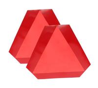 LIGIGWASH 2pcs Triangle Slow Moving Vehicle Signs with Reflective Edges Self Adhesive Backing High Safety Warning Signs for Cars Trucks Trailers Compliant with Traffic Regulations
