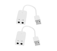LIGIGWASH 2pcs Usb Sound Card Adapter for Laptop Desktop Cable External Sound Card for Gaming and Music Listening Easy to Use