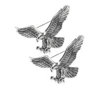 LIGIGWASH 2Pcs Vintage Eagle Brooch Pin Alloy Lapel Badge with Sweater Clip Function for Men Women Classic Shawl Fastener Accessory Suitable for Dresses Collars and Ceremonial Wear
