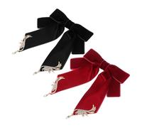 LIGIGWASH 2Pcs Vintage Zinc Alloy Bow Brooch Pin with Rhinestone Wings Retro Decorative Collar Pins for Women and Men Satin Lapel Accessories Elegant Suit Embellishments