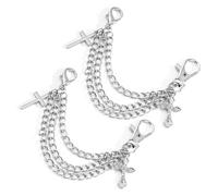 LIGIGWASH 2pcs Western Style Cross Chain Shoe Accessories and Decorative Shoe Chains for Women Design Lightweight Charms for Sneakers and Boots