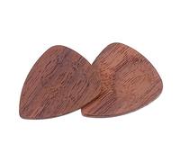 LIGIGWASH 2Pcs Wooden Guitar Picks Durable Folk Guitar Plectrums Practical Picks Wood Color