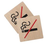 LIGIGWASH 2pcs Wooden No Smoking Sign Vintage Style Smoke Warning for Business Cafe Office Restaurant Bar Indoor Outdoor Use
