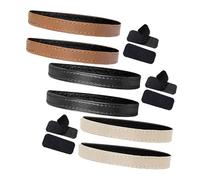 LIGIGWASH 3 Pairs Elastic PU High Heel Straps Detachable Anti-Slip Shoe Bands for Women with Buckle Secure Fit Drop Prevention for Comfortable Wear in Elegant Matte Black Brown
