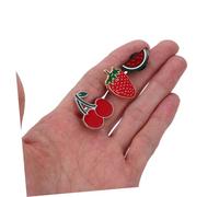 LIGIGWASH 3 Pcs Cute Fruit Enamel Lapel Pins Watermelon Strawberry Cherry Brooches for Women Lightweight Cartoon Style Accessories for Bags Clothes and Parties