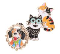 LIGIGWASH 3pcs Animal Brooch Pins: Decorative Cat And Dog Brooch Pins Set - Cute Cartoon Lapel Badges For Clothes Backpacks Badges Hats Bags Accessories