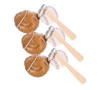 LIGIGWASH 3pcs Baseball Softball Keychain PU Bag Pendant Decorative Mini Key Ring for Sports Fans Attractive