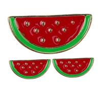 LIGIGWASH 3pcs Cartoon Watermelon Brooch Pin Set for Women Cute Zinc Alloy Lapel Pins for Dresses Bags Hats Fun Summer Accessories and Playful Design