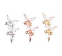 LIGIGWASH 3pcs Double Layer Butterfly Nose Ring Clips Faux Septum Piercing Jewellery Set Silver Gold Rose Gold for Women Nose Decor Without Piercing