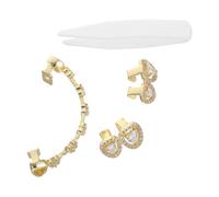 LIGIGWASH 3pcs Heart-shaped Zirconia Tooth Grill for Men and Women Metal Halloween Costume Jewelry Clean Party and Cosplay Accessory with Unique Hollow Fang Design