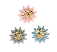 LIGIGWASH 3pcs Honey Bee Brooch Pin Set Enamel Daisy Flower Design Alloy Material Women's Jewellery Accessories for Casual and Formal Wear Random Color Random Color