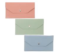 LIGIGWASH 3pcs Leather Minimalist Wallet for Women Cash Envelope Card Holder Pockets for Personal Finance and Daily Use