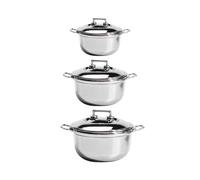 LIGIGWASH 3pcs Mini Soup Pot Silver Imitation Stockpot Small Decorative Play Kitchen Accessories for Boys Pretend Food Role Play and Dollhouse Collection