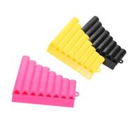 LIGIGWASH 3pcs Plastic 8-tube Pan Flute Musical Instruments for Kids, Small Wind Instruments for Preschool Early Music Learning, Toy Flutes Set in Yellow, Black and Pink