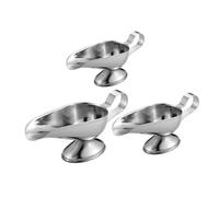 LIGIGWASH 3pcs Stainless Steel Gravy Boats with Capacity Easy Pour Sauce Containers for Condiments Vinegar Salad Dressing Household Food Saucers for Kitchen and Restaurant Use