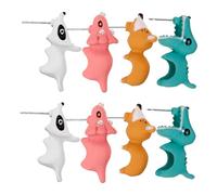 LIGIGWASH 4 Pairs Cute Animal Dangle Earrings for Women Lightweight Polymer Jewelry Featuring Dinosaur Dog Hippo and More Stylish Ear Decor for Various Outfits