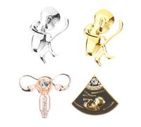 LIGIGWASH 4 Pcs Zinc Alloy Clothes Brooch Pin Set with Unique Human Body Organ Design, Multi-purpose and Sturdy Pins for Clothing and Hats, for Wedding and Christmas Accessories