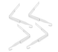 LIGIGWASH 4pcs Adjustable Metal Cabinet Hanger Hooks Over Door Storage Hooks for Cubicles Smooth Finish Multi Functional Towel and Mirror Hanging Stylish White Organizer