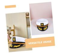LIGIGWASH 4pcs Adjustable White Nautical Captain Hat with Elegant Embroidered Design for Men and Women Versatile Boat Captain Cap for Sailing Halloween Parties and Everyday Wear