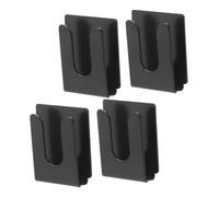 LIGIGWASH 4pcs Black Metal Radio Mic Holder with Back Support for Car Vehicle Home Office Microphone Hanger Clips Stable Mount Reducing Vibration and Enhancing Call Clarity