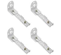 LIGIGWASH 4pcs Ceiling Mounted Curtain Rail Double Track Curtain Brackets Heavy Duty Metal Track Holder Brackets with Dual Installation and Side Code Fixing for Bedroom and Living Room