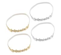 LIGIGWASH 4pcs Girl Headbands with Five-pointed Star Design Soft Breathable Secure Fit Non- Hair Bands for Everyday Wear and Parties Hair Accessories